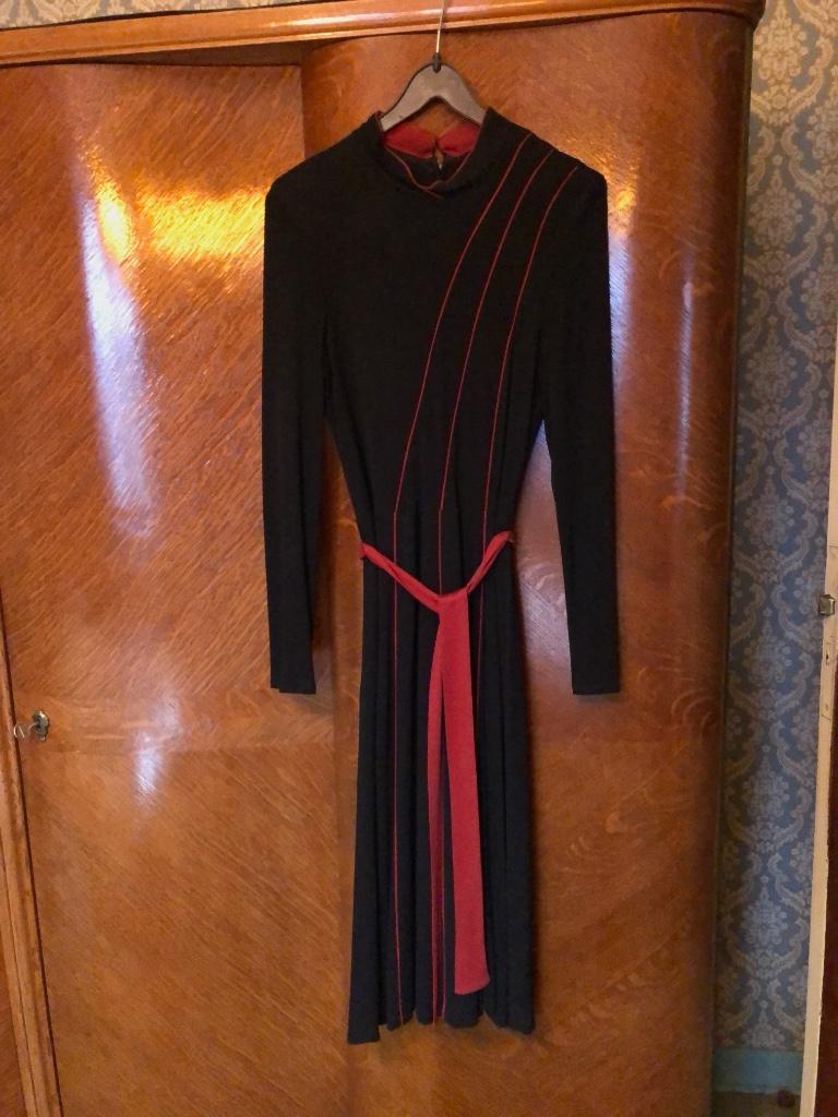 Robe Ams'elle Paris noire vintage des années 1980 taille 1, Enlèvement ou Envoi, Taille 36 (S), Longueur genou, Noir