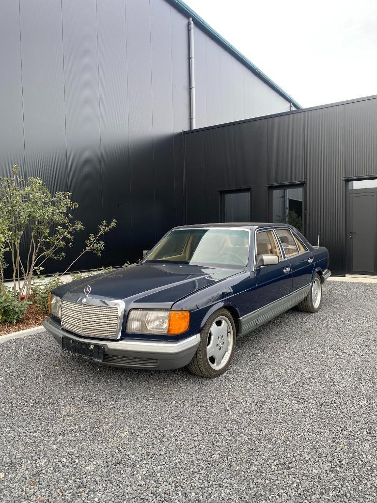 Mercedes 380SE, Auto's, Automaat, Achterwielaandrijving, Blauw, Leder