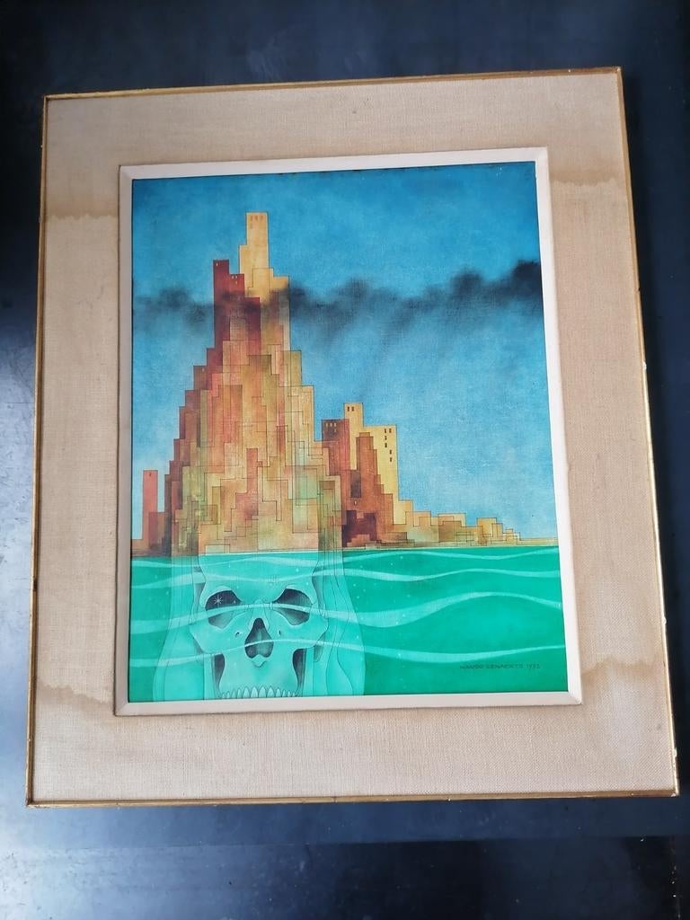 Nardo Lenaerts 1972 crâne de travail graphique, Enlèvement ou Envoi
