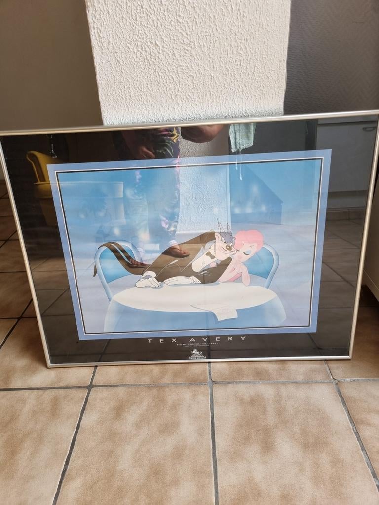 Carde argent avec poster tex avery, Maison & Meubles, Enlèvement, Utilisé