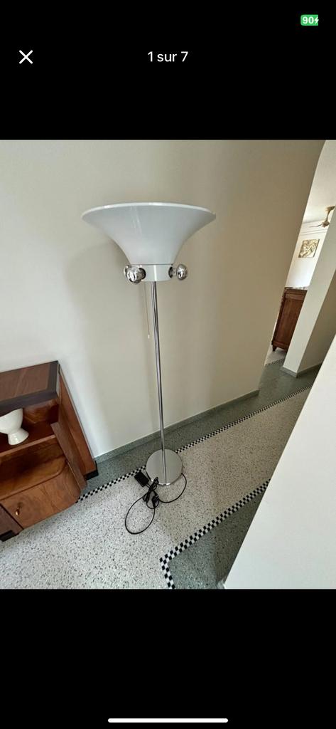 Très belle lampe vintage sur pied, Enlèvement, Comme neuf, Métal