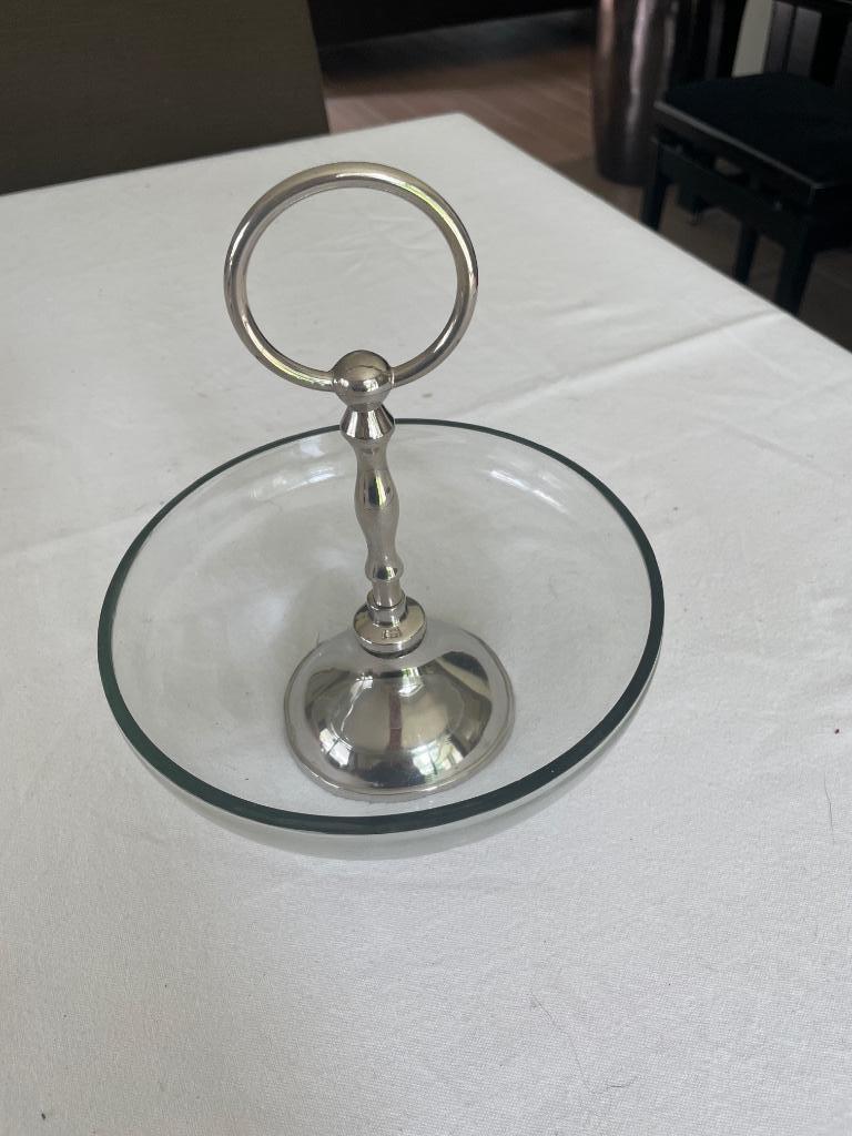Etagère voor gebakjes, 1 laags. Glas en metaal, Huis en Inrichting, Ophalen of Verzenden, Nieuw