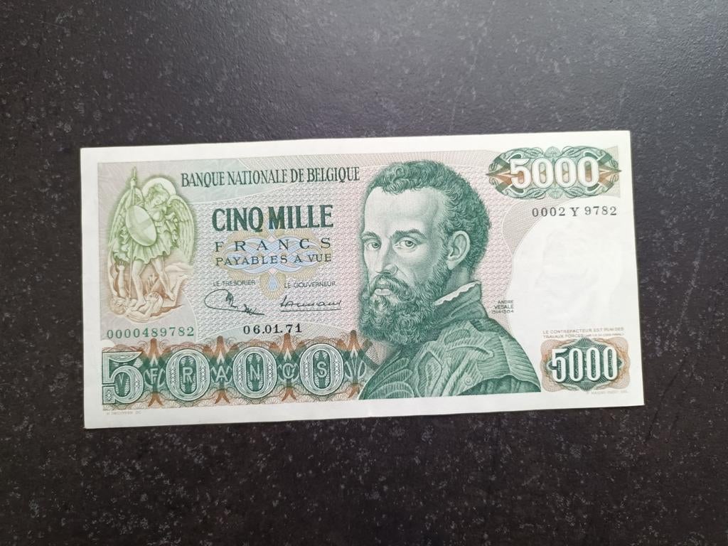 TTB billet 5 000 francs, Vésale s'est partagé les cinq m, Enlèvement ou Envoi, Billets en vrac