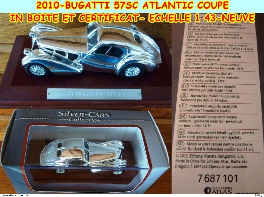 010 BUGATTI 57SC ATLANTIC COUPE- IN DOOS EN CERTIFICAAT, Verzenden, Auto