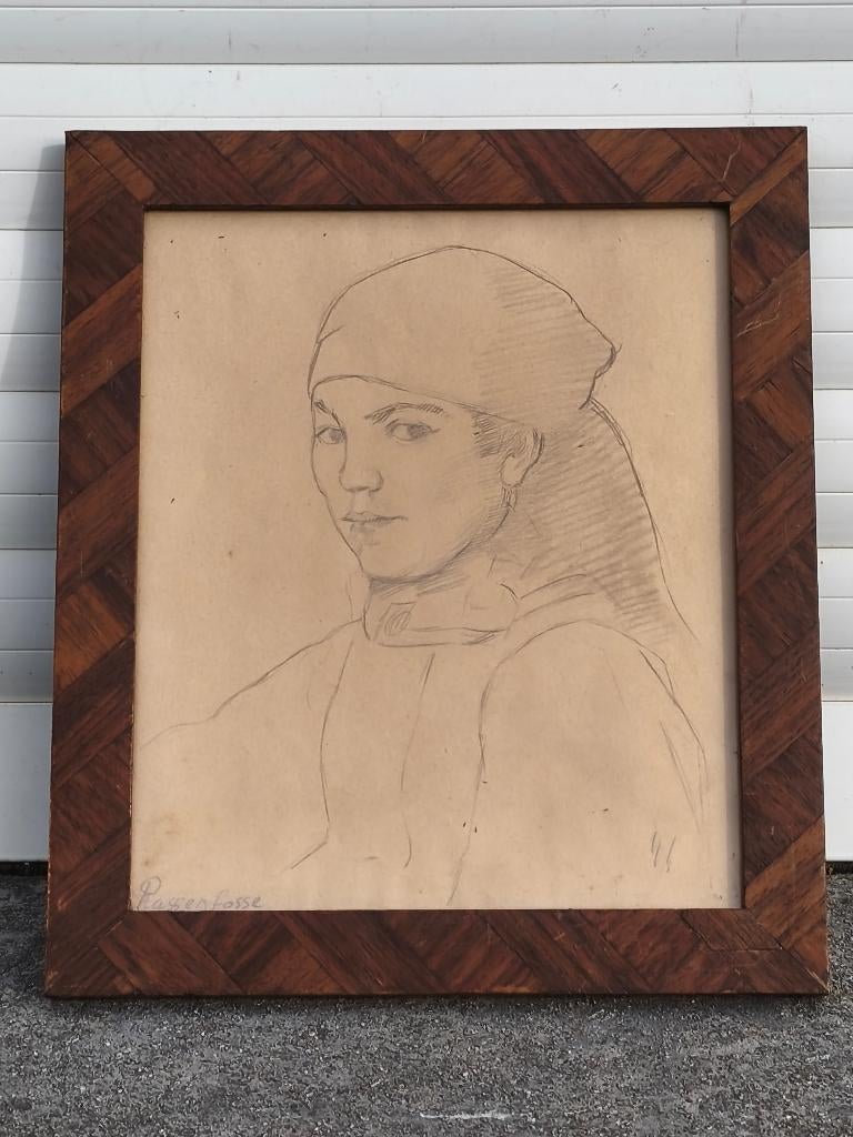 Dessin hiercheuse signe Armand rassenfosse, Antiek en Kunst, Ophalen of Verzenden