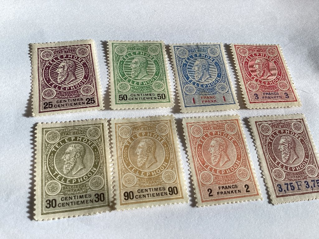 Ensemble de 8 timbres téléphoniques neufs de 1891, Sans timbre, Neuf, Enlèvement ou Envoi, Non oblitéré