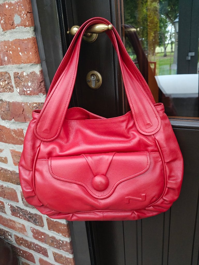 Magnifique sac à main Nathan Baume en cuir rouge, Enlèvement ou Envoi, Comme neuf, Rouge, Sac à main