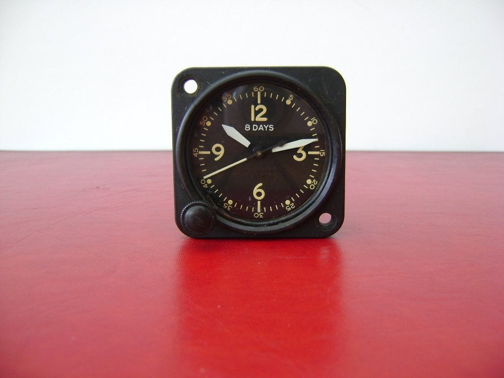 USAAF, clock Elgin Nat'l Watch Co, 8 Days, AN5743-1. (35)., Ophalen of Verzenden, Luchtmacht, Overige typen