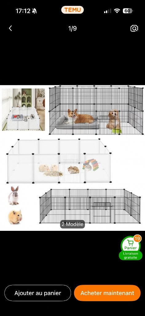Enclos lapin ou cochon d’Inde, Animaux & Accessoires, Cobaye, Enlèvement ou Envoi, Moins de 60 cm, Moins de 75 cm