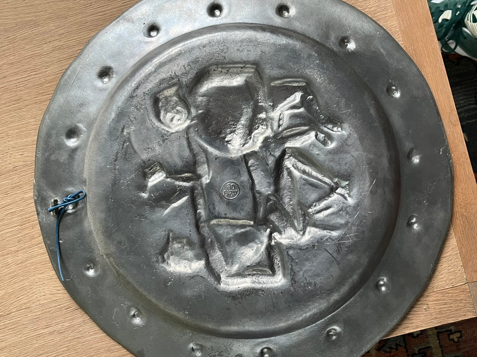 Mooi tinnen bord ongveer 40 cm, Ophalen