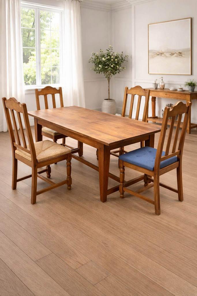 Table et chaises en chêne, Enlèvement, Utilisé