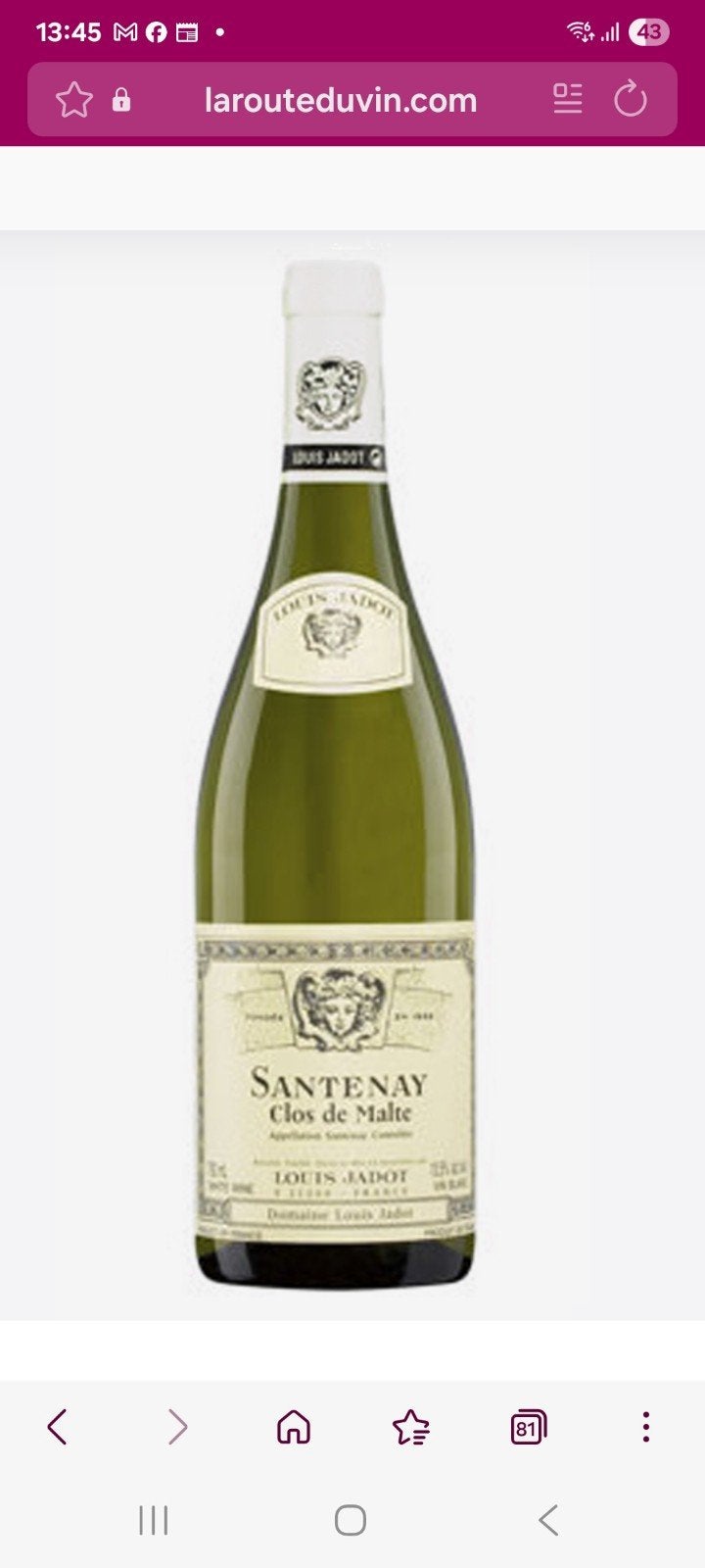Domaine Louis Jadot 24 x « Clos de Malte » Santenay, Bourgog, Collections, Vins, Enlèvement, Vin blanc