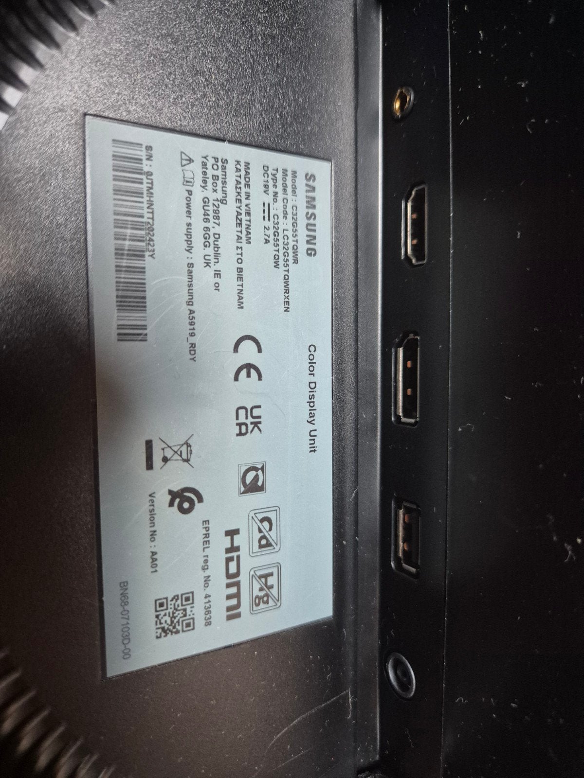 Écran Samsung Odyssey G5 32" (C32G55T, 2K, incurvé), Gaming, Enlèvement ou Envoi, 1 à 2 ms, VA