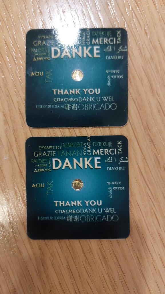 2 lingots Or Pur 24k 0,01gr Merci, Ophalen of Verzenden