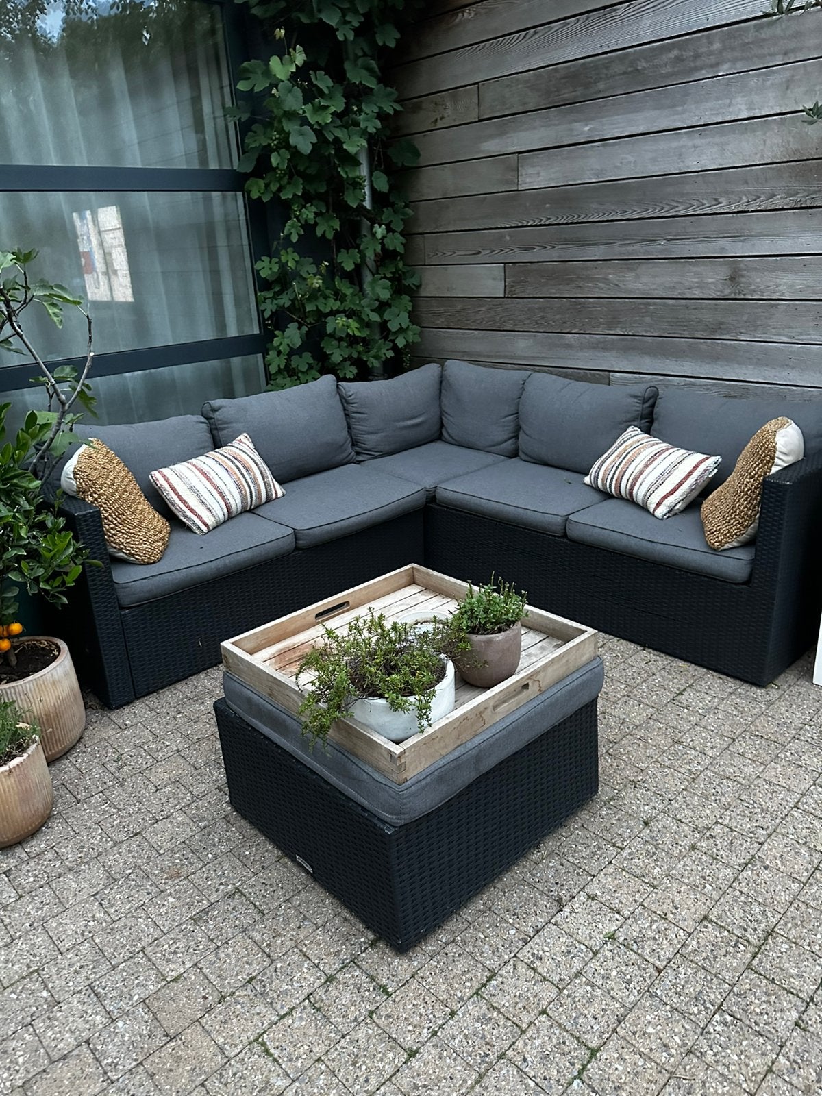 Loungeset Morati Overstock 4-delig, Jardin & Terrasse, Ensembles de jardin, Chaise, Osier, Enlèvement, Utilisé
