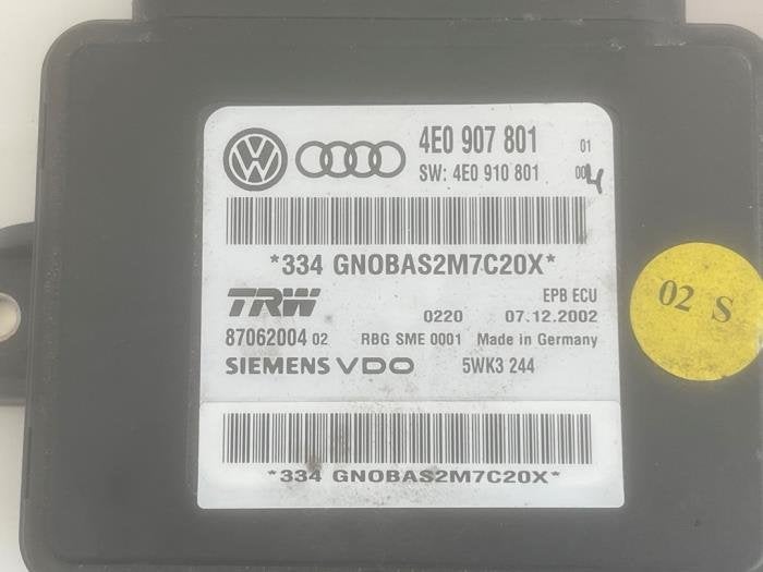 Module frein à main d'un Audi A8, -, 3 mois de garantie, Audi, Utilisé