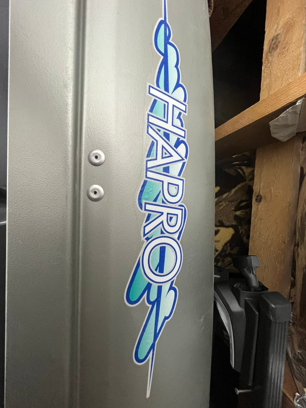Dakkoffer Hapro 600 grijs en zwart (skibox 220 x 60), Auto diversen, Dakkoffers, Ophalen, Gebruikt