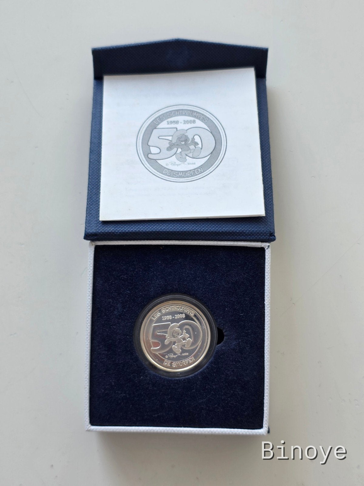 Belgique 5 Euro 2008 Les Schtroumpfs 50 ans Argent BE Relief, Enlèvement ou Envoi, Belgique, 5 euros, Argent