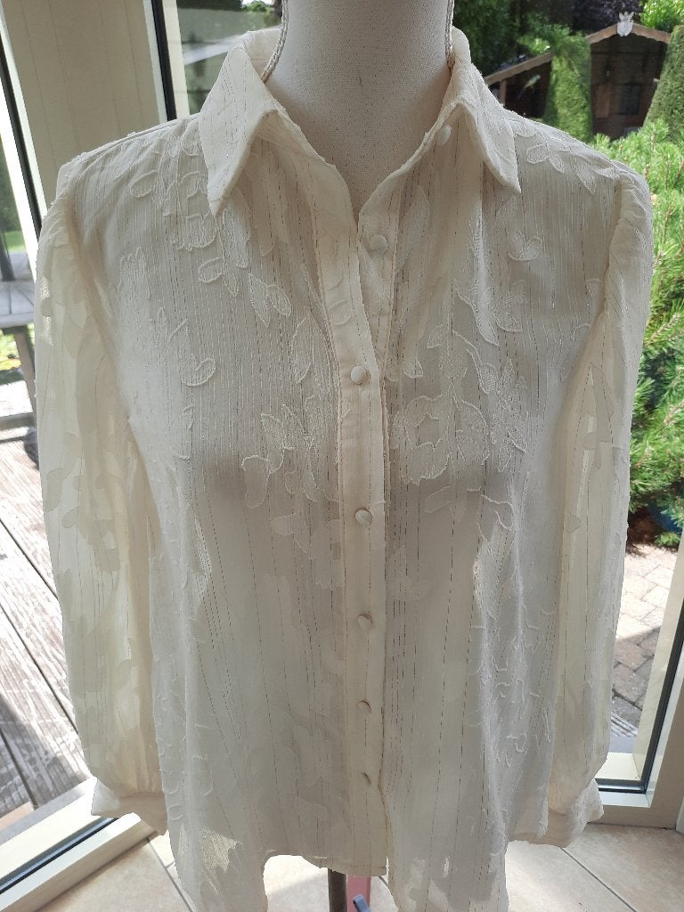 Stijlvolle blouse KILKY - S/M, Taille 38/40 (M), Beige, Comme neuf, Kilky