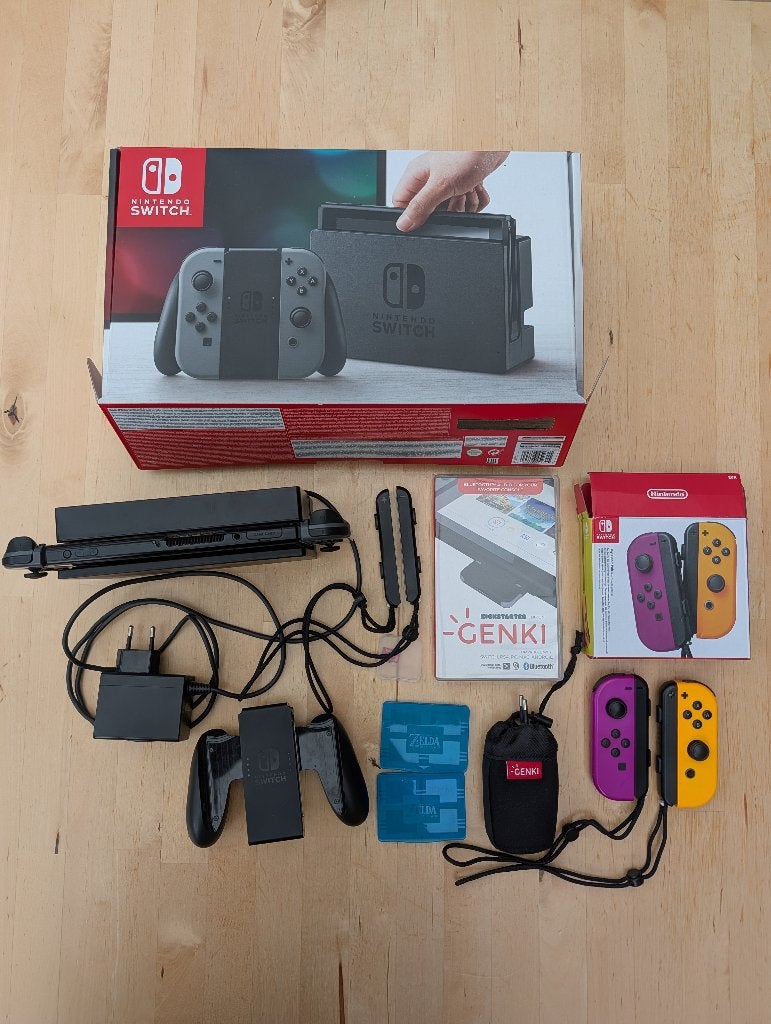 Nintendo Switch V1 non patchée + Genki système audio, Enlèvement ou Envoi, Utilisé, Avec 3 manettes ou plus, Switch Original