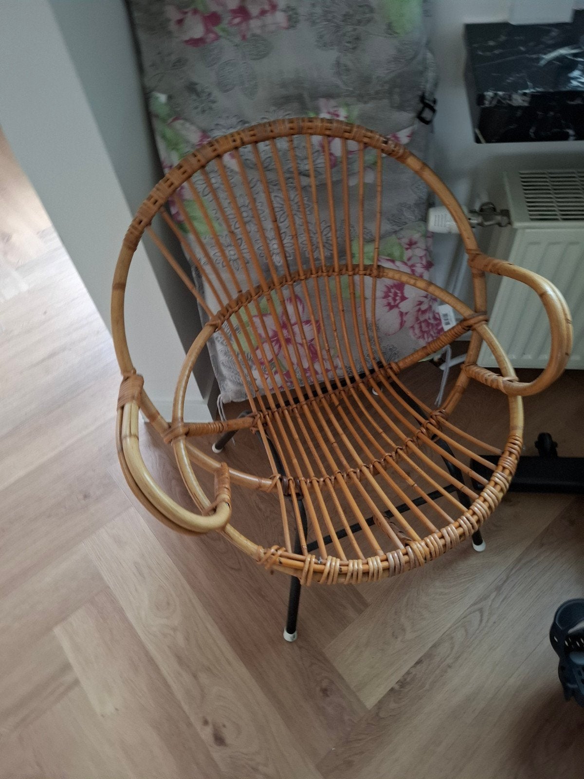vintage rieten kinderzeteltje, Ophalen, Gebruikt, Rotan