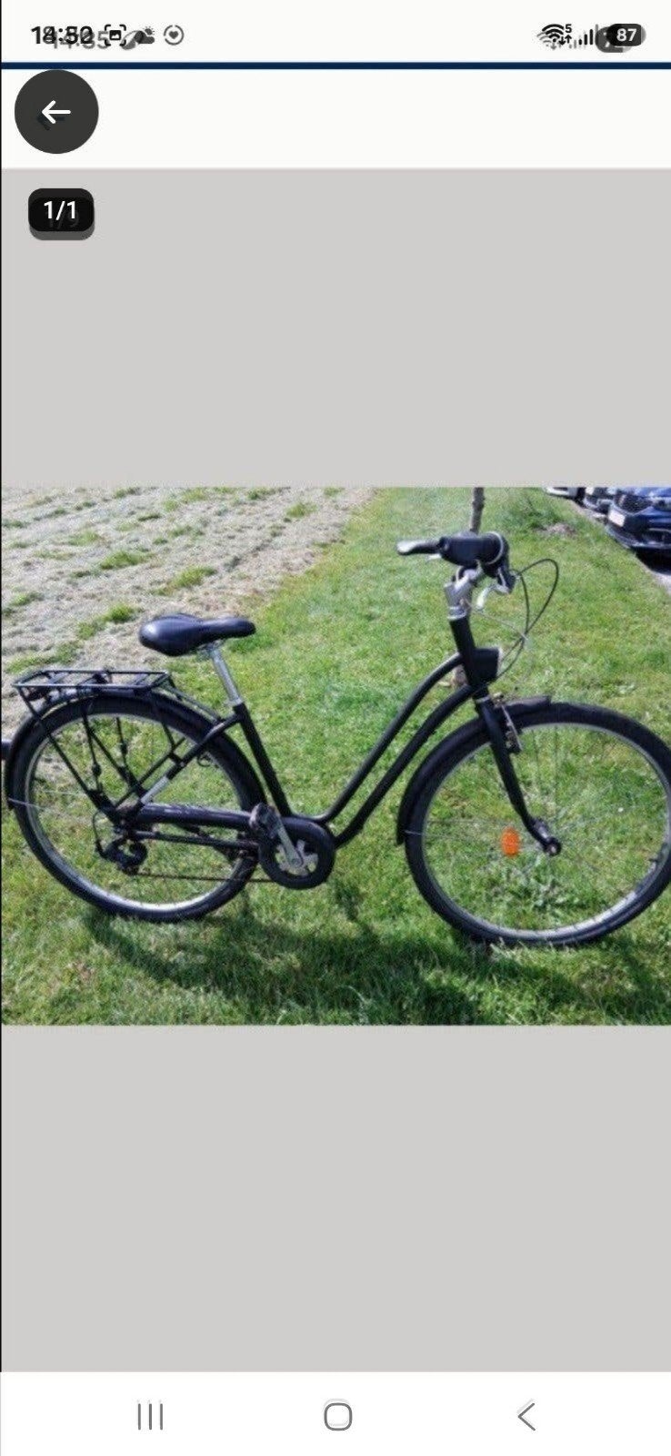 VÉLO NOIR SUPER ROBUSTE PORTE BAGAGE METAL PHARESPRIX 75 EUR, Vitesses, Frein sur jante, Comme neuf, Enlèvement