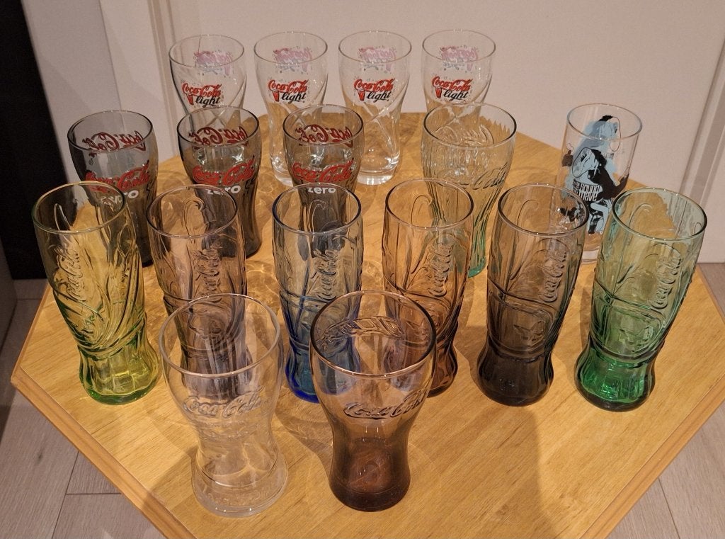 Assortiment van 16 Coca-Cola glazen, Ophalen of Verzenden, Zo goed als nieuw, Frisdrankglas