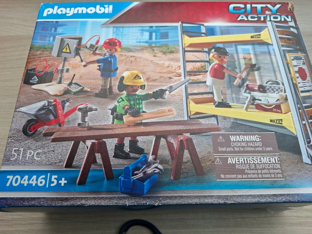 Playmobil 70446 - stelling met werklieden, Kinderen en Baby's, Speelgoed | Playmobil, Ophalen of Verzenden, Gebruikt, Complete set