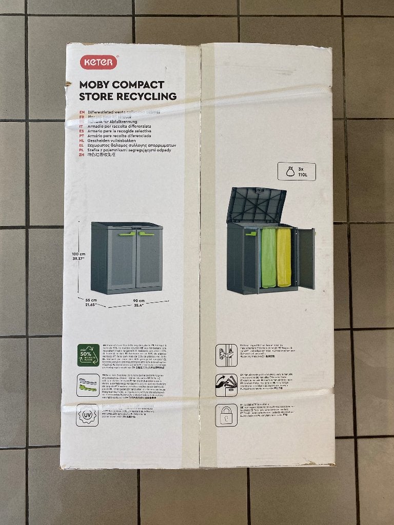 Keter Moby Recycling Kliko - Vuilbakhouder 3x110l, Ophalen, Nieuw, Kunststof