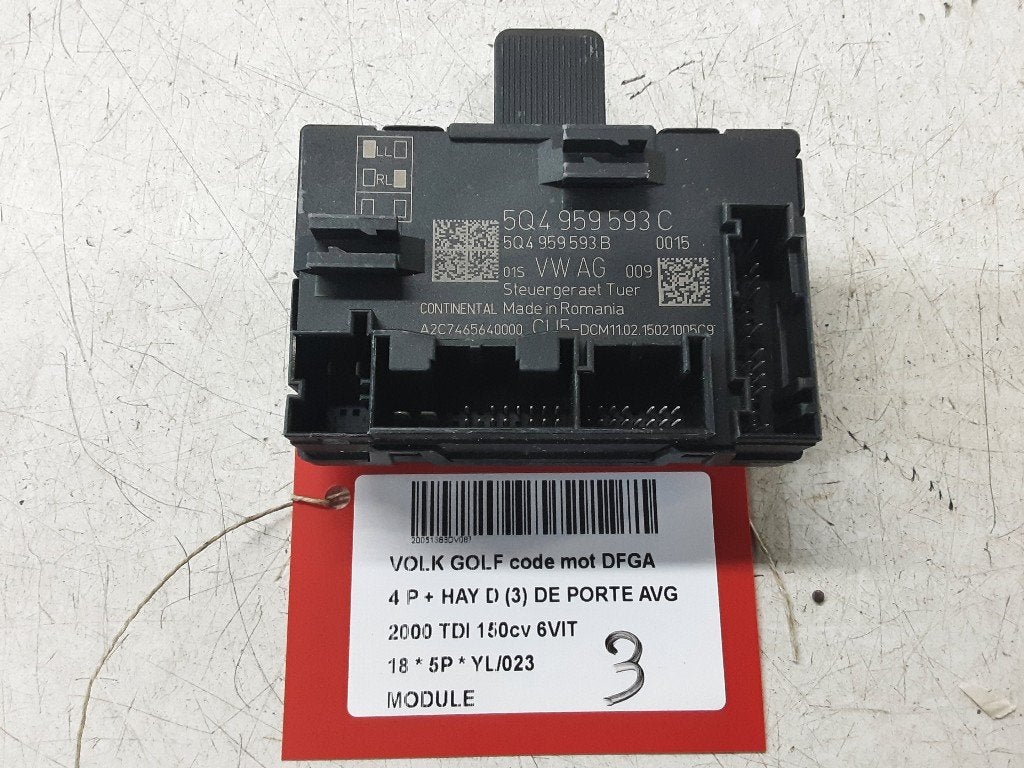 UNITE ELECTRONIQUE Volkswagen Golf VII (AUA) (5Q4959593C), Volkswagen, Mevr. I. Hauben, Utilisé, Rue de l'Espoir 34 34
4030  GRIVEGNÉE, BE