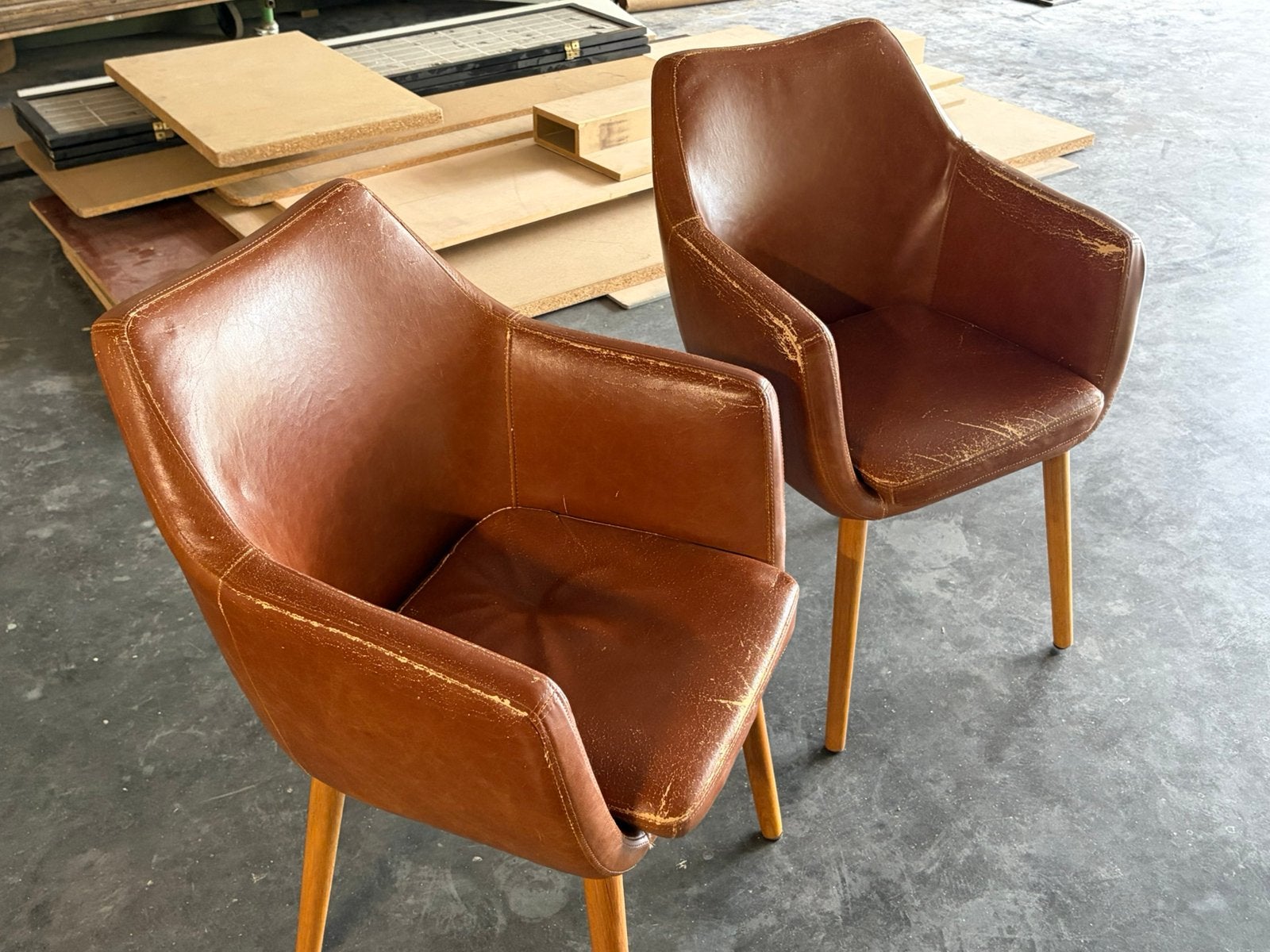 Zeteltjes, Enlèvement, Utilisé, Cuir, Deux