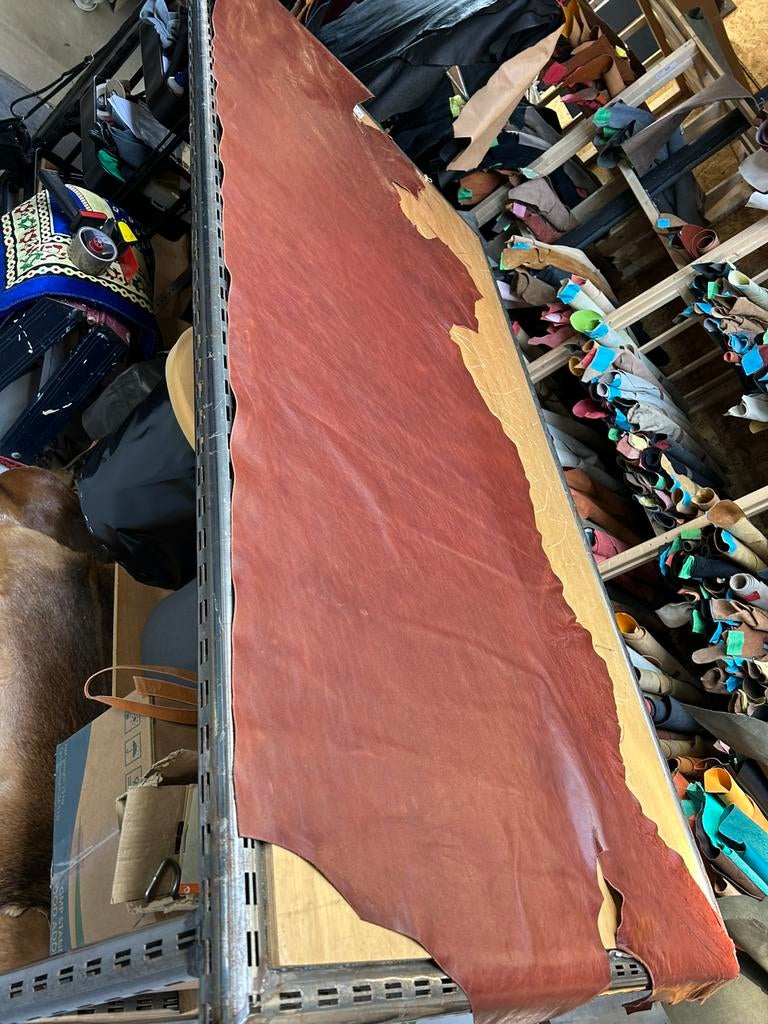 Cognac kleur halve huid 1.7 mm dikte soepel nek sporen A-241, Ophalen of Verzenden, Zo goed als nieuw