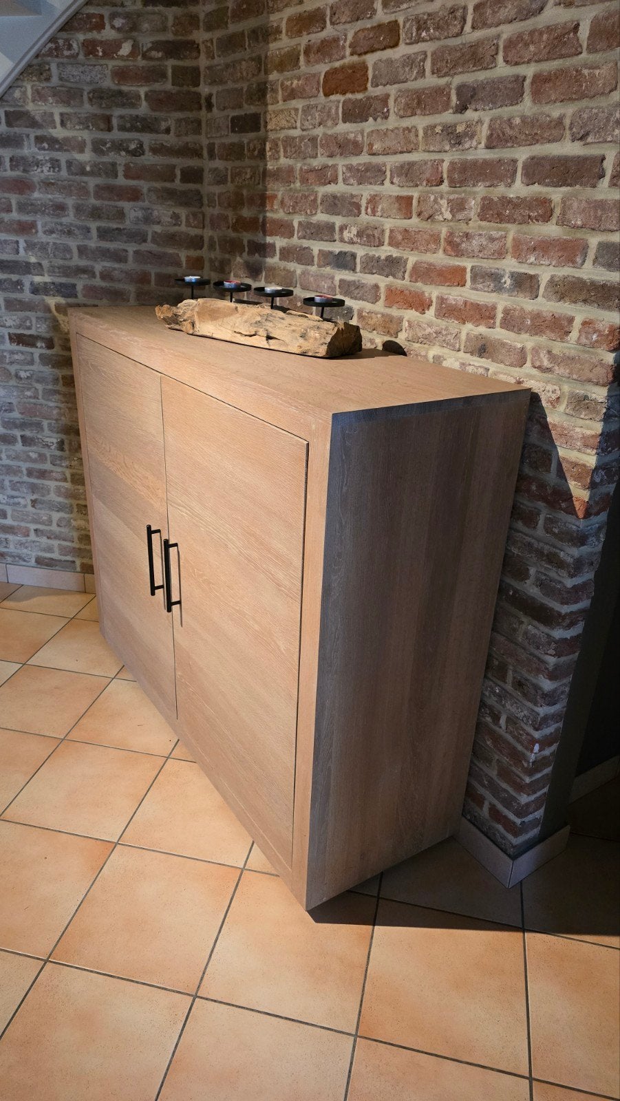Massief eiken schoenkast, Ophalen, Nieuw, Modern rustiek