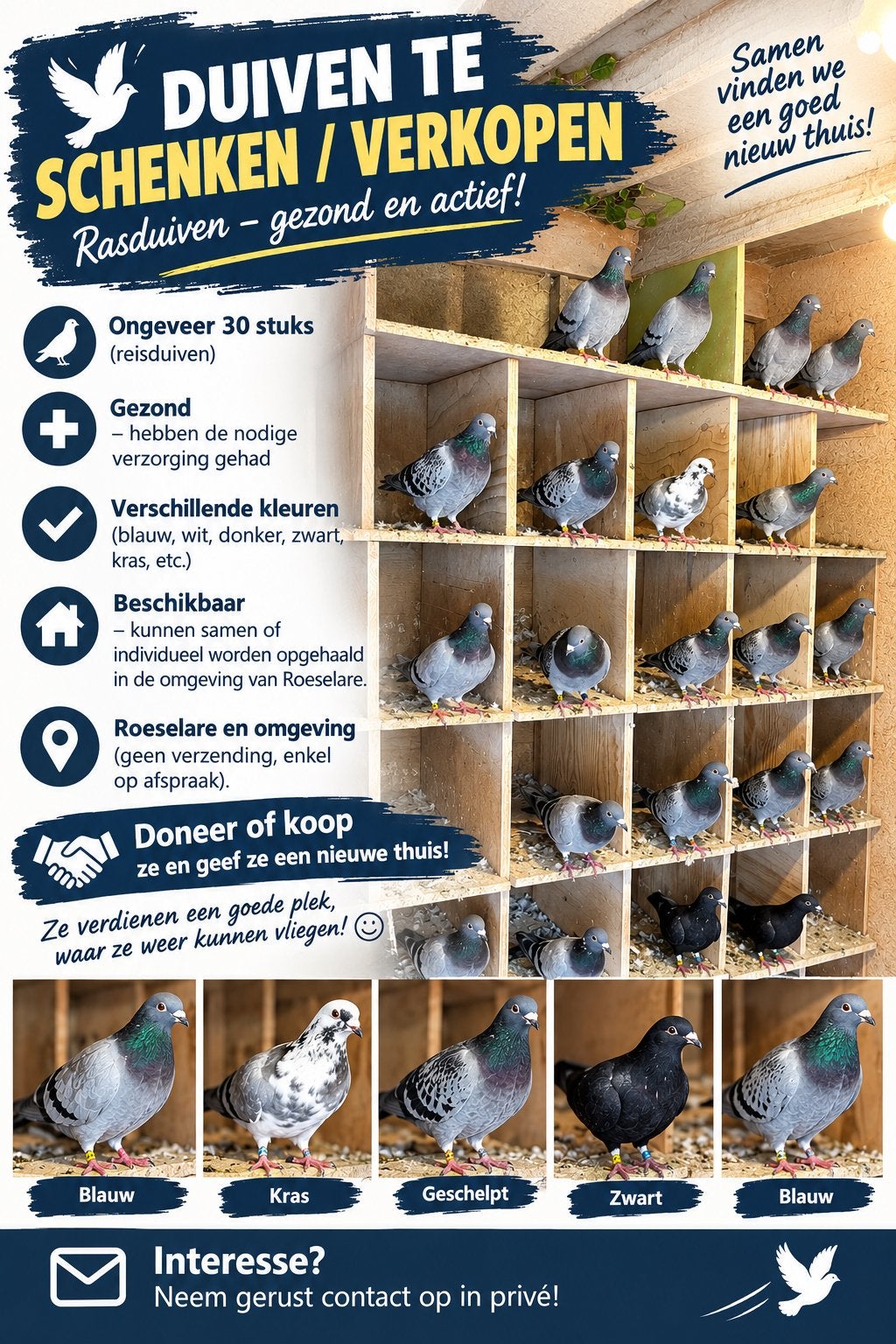 Duiven/Pigeons, Dieren en Toebehoren, Postduif
