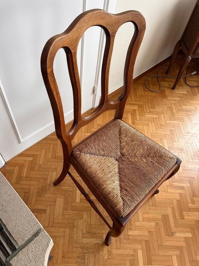 Houten Stoel met Gevlochten Zitting (Set van 6), Antiek en Kunst, Ophalen