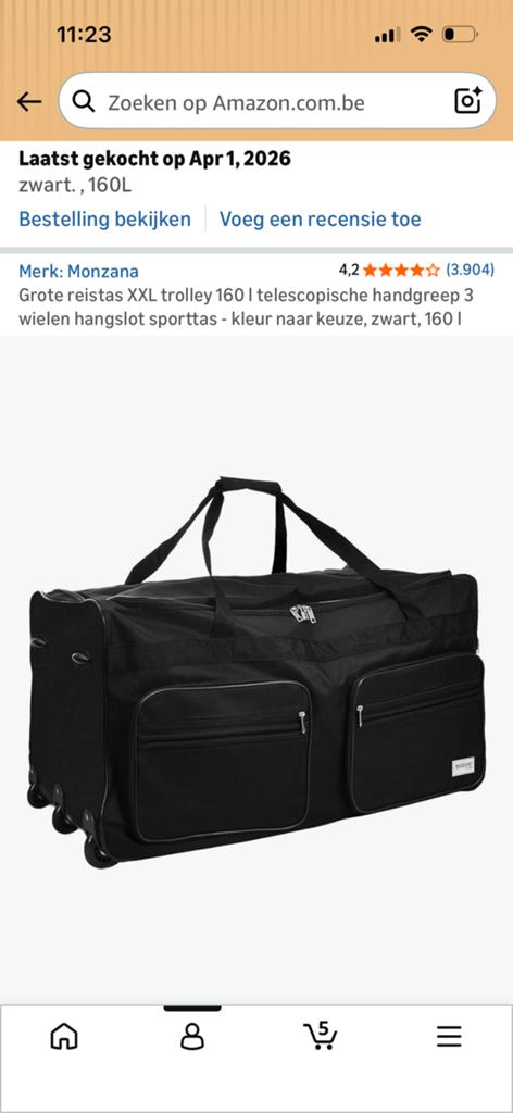 Extra grote sporttas/trolley, Ophalen, Nieuw