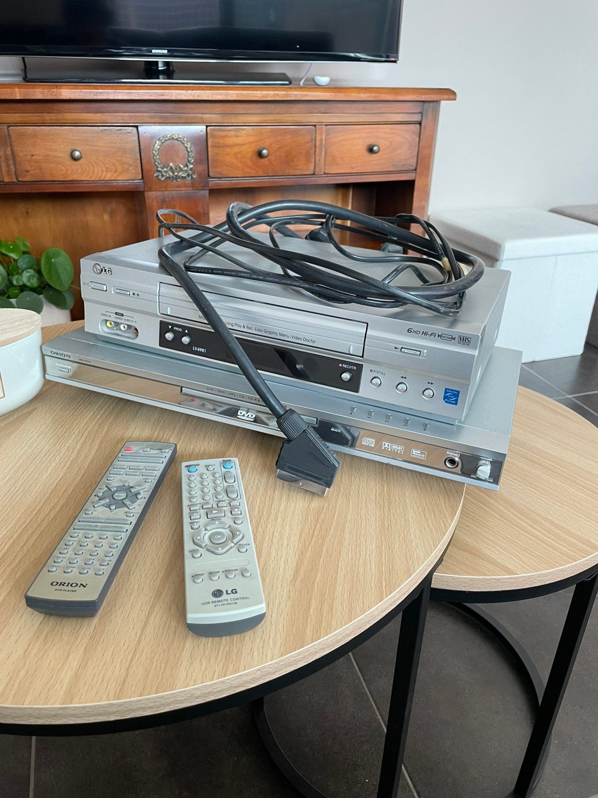 Magnétoscope LG + lecteur DVD avec câbles et télécommande, Enlèvement ou Envoi, Utilisé, Lecteur DVD, LG