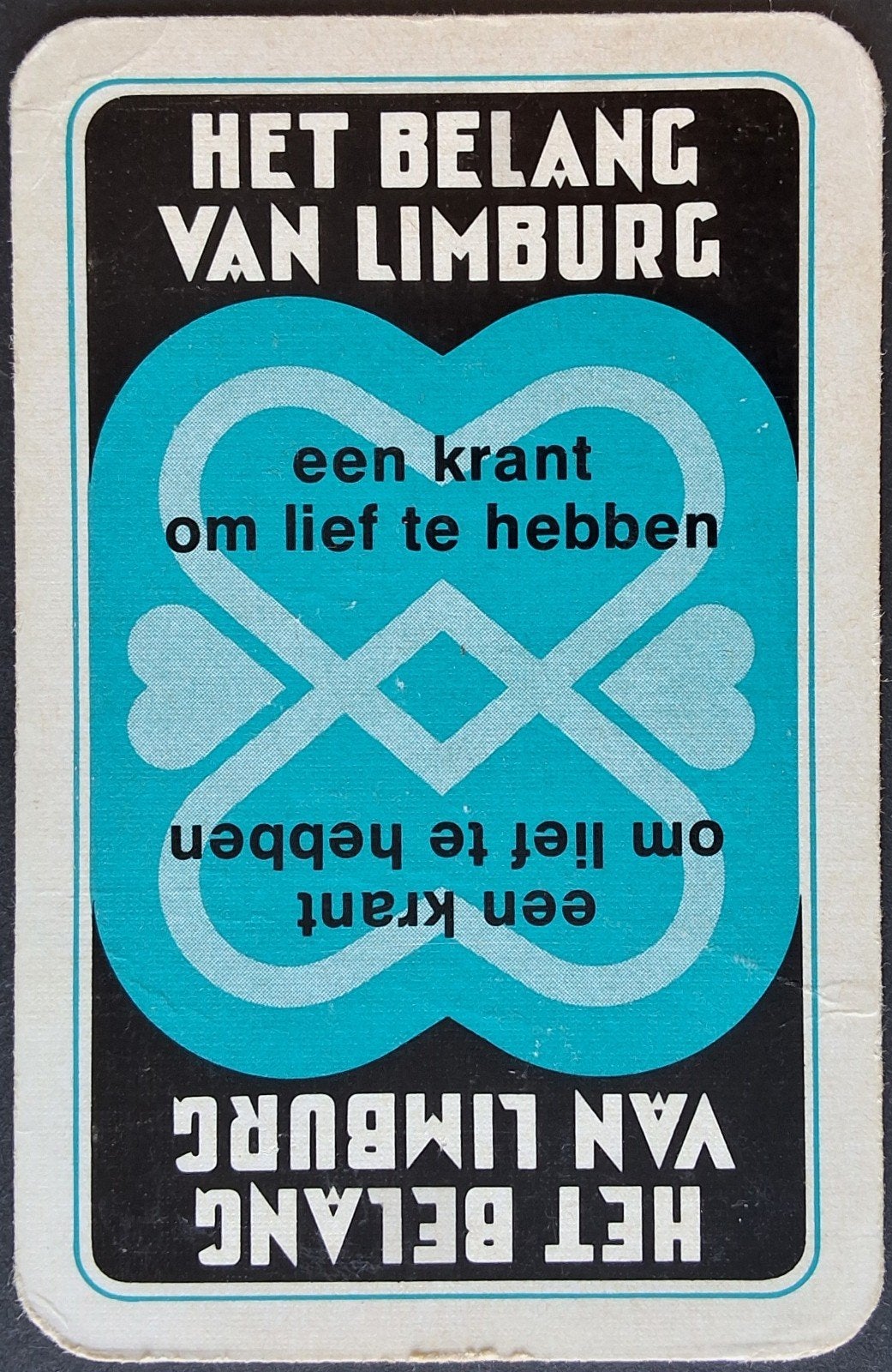1 Speelkaart  Het Belang Van Limburg, Verzamelen, Ophalen of Verzenden
