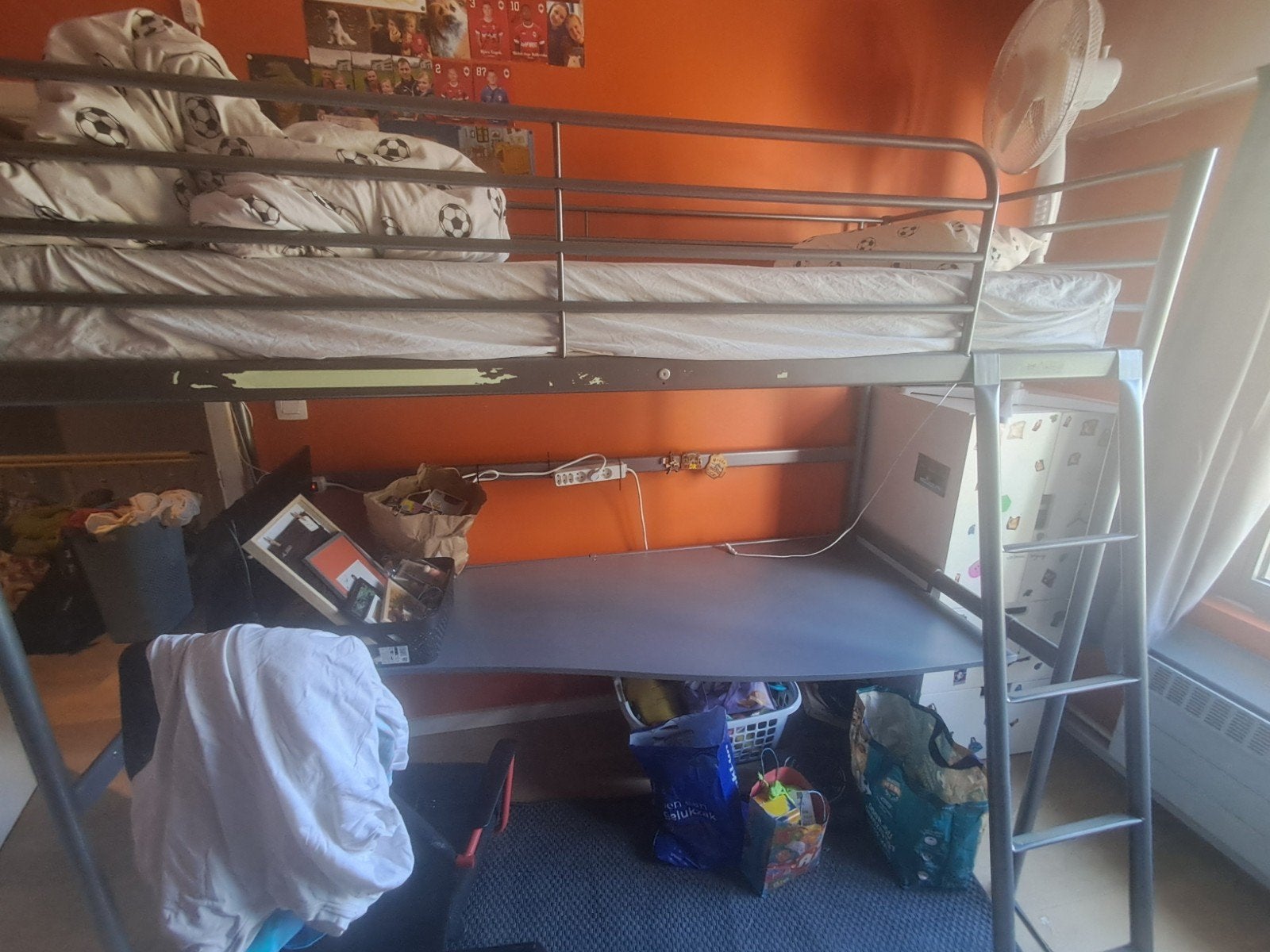 hoogslaper ikea met bureau, Ophalen, Gebruikt, Eenpersoons, 160 tot 180 cm
