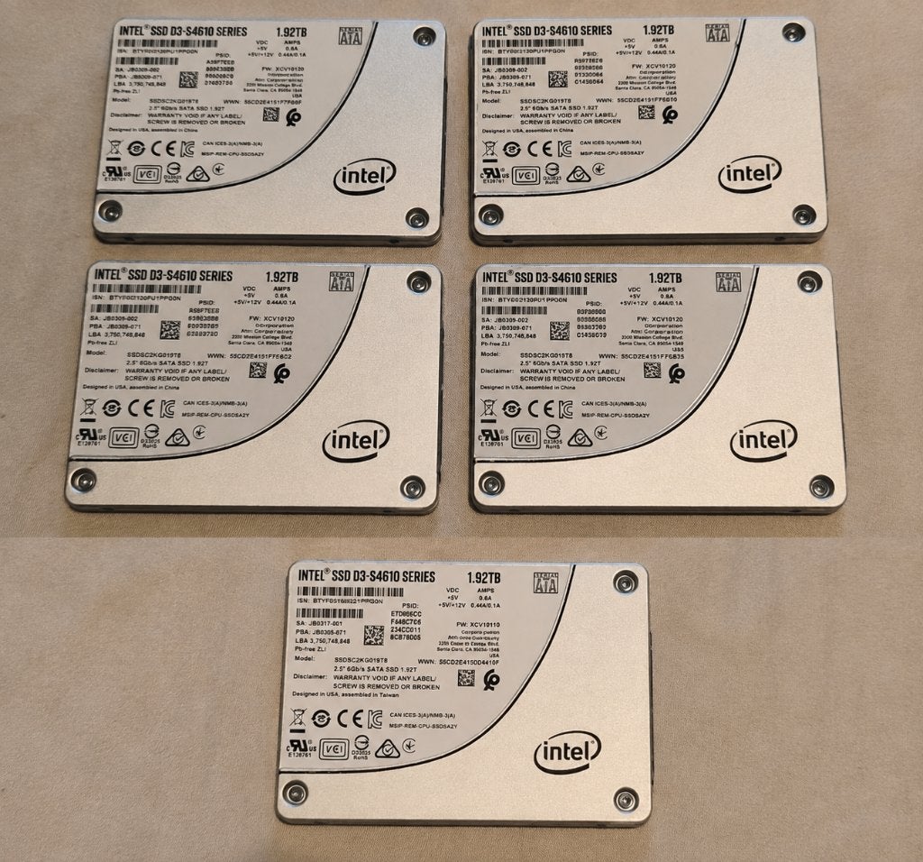 Intel D3-S4610 1.92TB Enterprise SATA SSD - SSDSC2KG019T8, Informatique & Logiciels, Disques durs, Enlèvement ou Envoi, Interne
