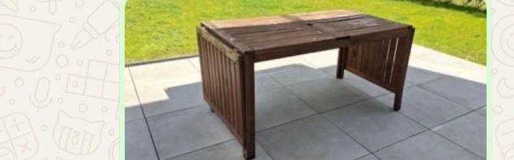 Ikea tuintafel, Enlèvement, Utilisé, Bois de teck