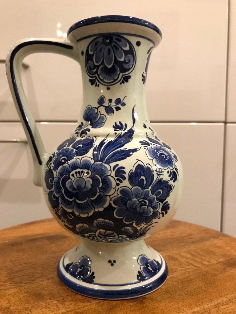 Vase Delft avec anse, hauteur 20 cm, Antiquités & Art, Enlèvement