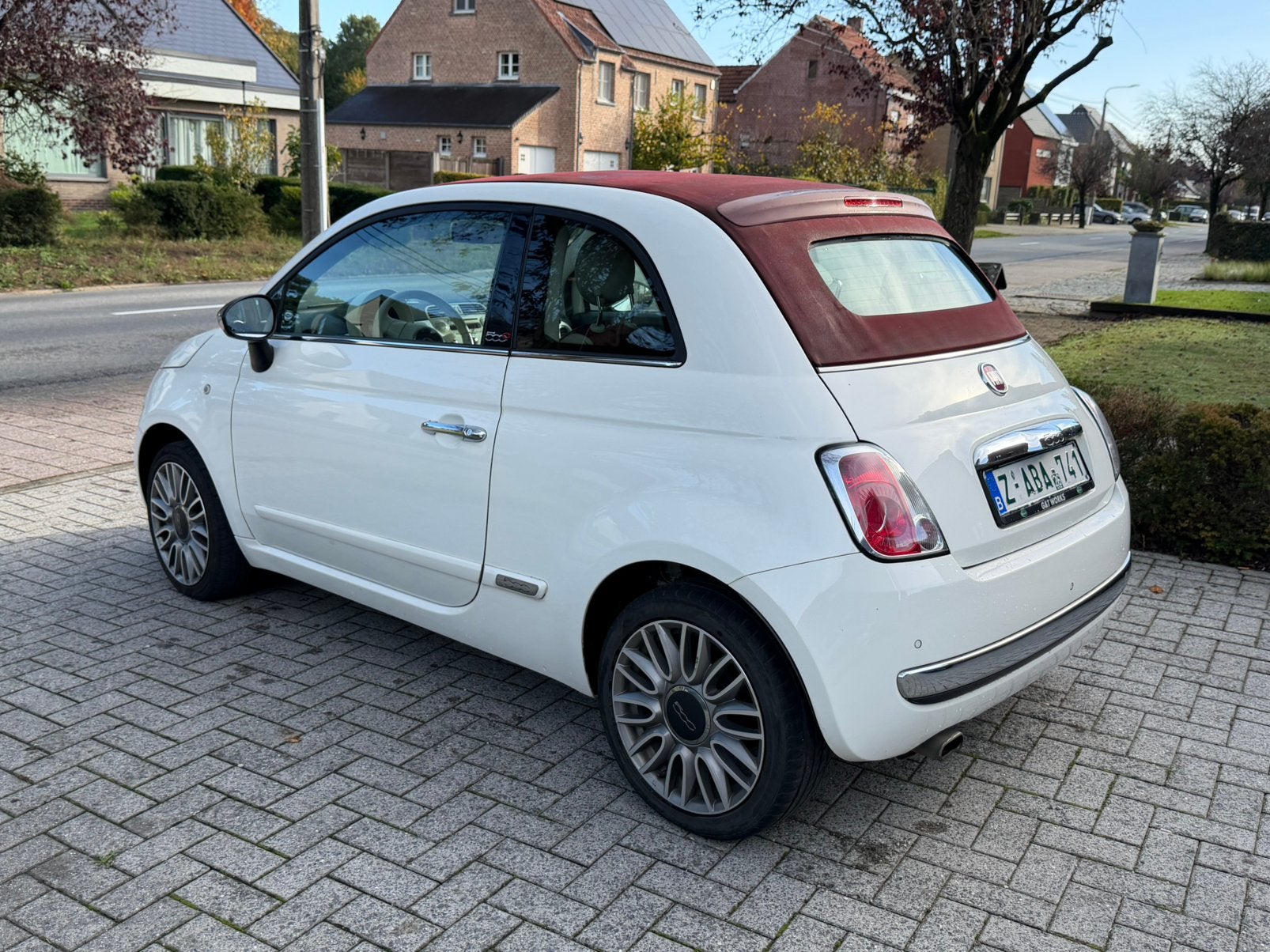 FIAT 500C CABRIO – 1.2 BENZINE – 2015 – 120.000 KM, Auto's, https://public.car-pass.be/., Leder, Bedrijf, 500C