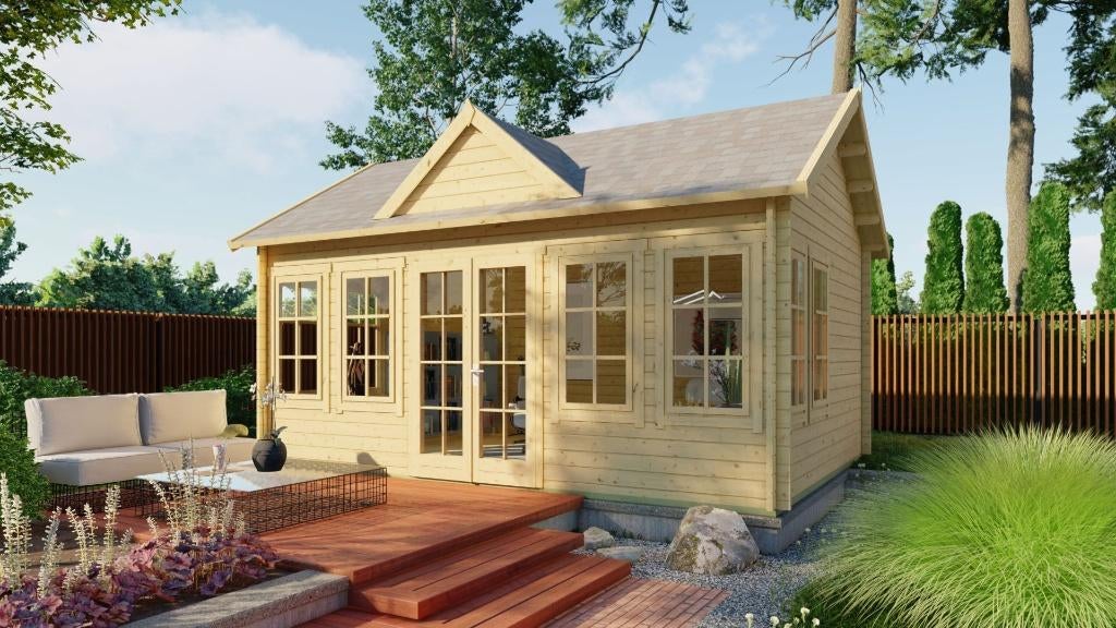 Blokhut - Tuinhuis Clockhouse | 44 mm | vuren onbehandeld, Verzenden, Nieuw