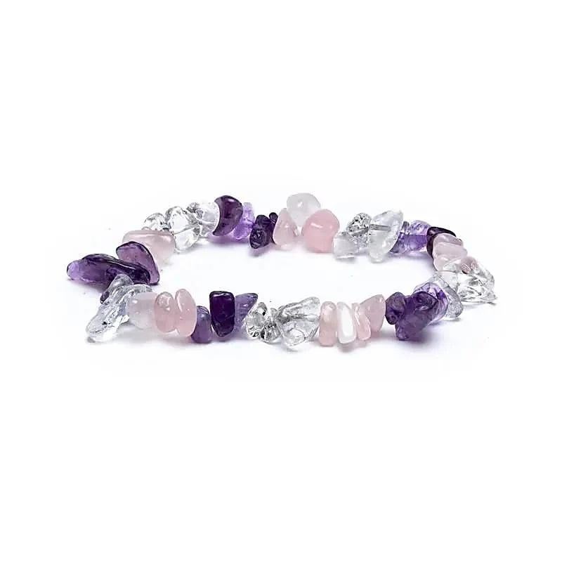 Armband gouden driehoek chips elastisch spiritueel, Envoi, Neuf, Autres matériaux, Avec pierre précieuse