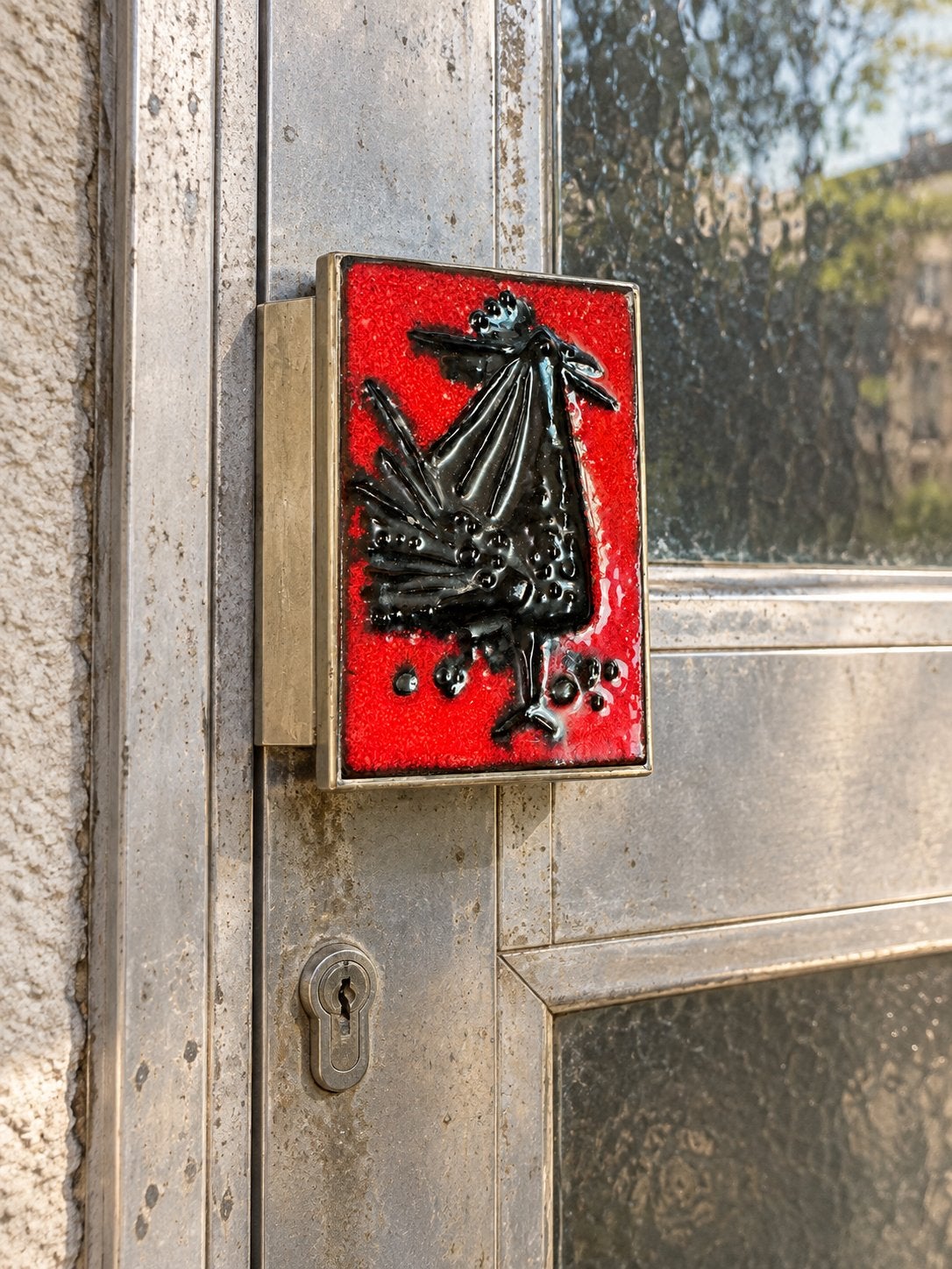 Vintage keramiek aluminium deurgreep, Ophalen of Verzenden