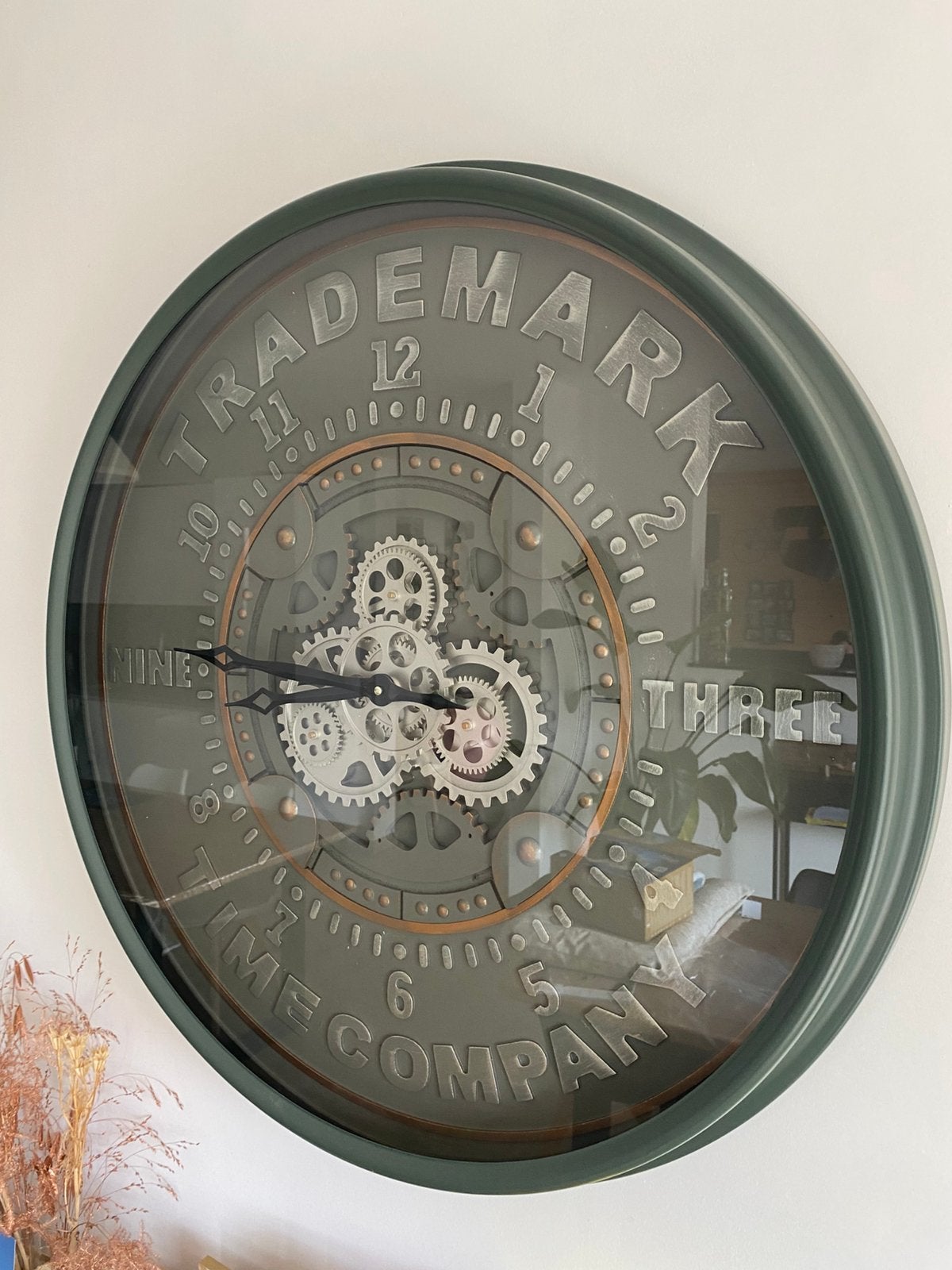 Grande horloge 80cm à mecanisme tournant, Enlèvement, Comme neuf, Gris