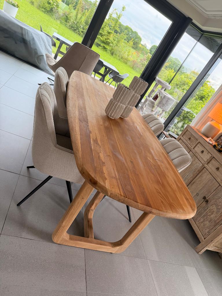 Table en teck, Maison & Meubles, Enlèvement, Teck, 200 cm ou plus, 50 à 100 cm