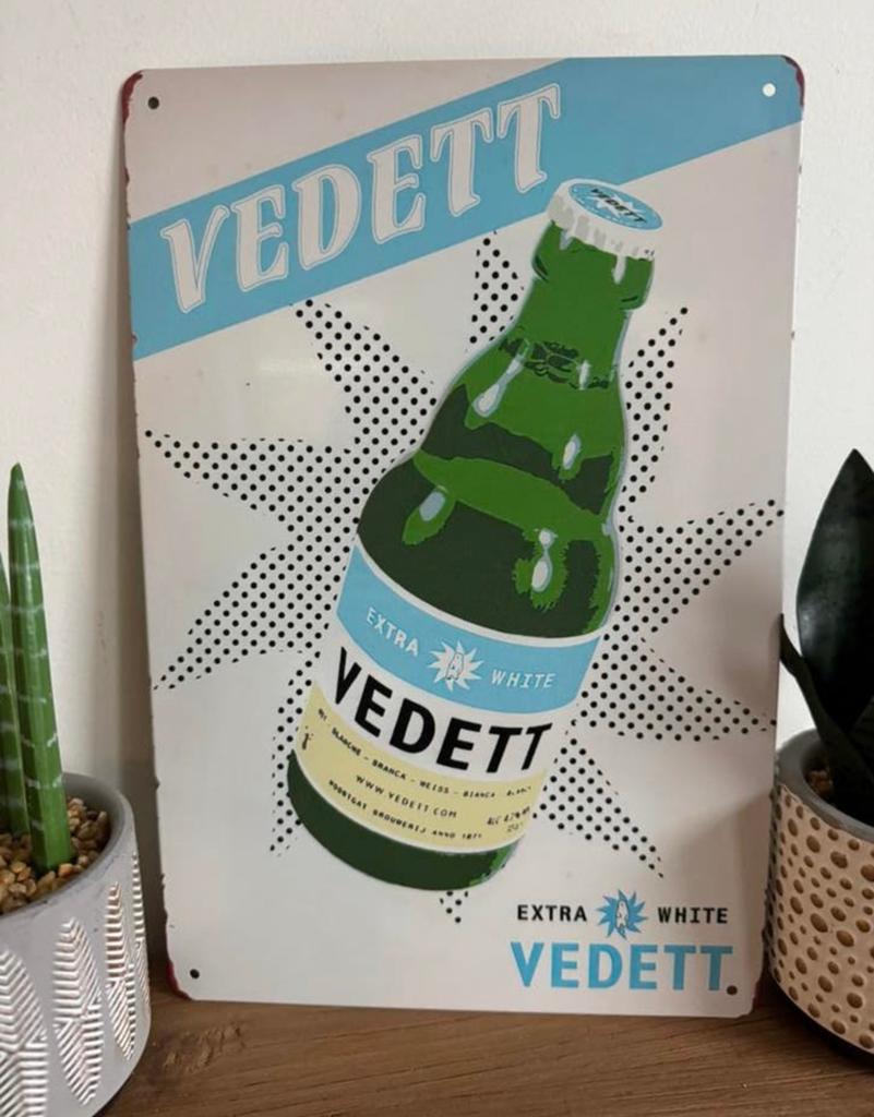 Panneau d'affichage en métal Vedett, Enlèvement ou Envoi, Neuf, Panneau publicitaire