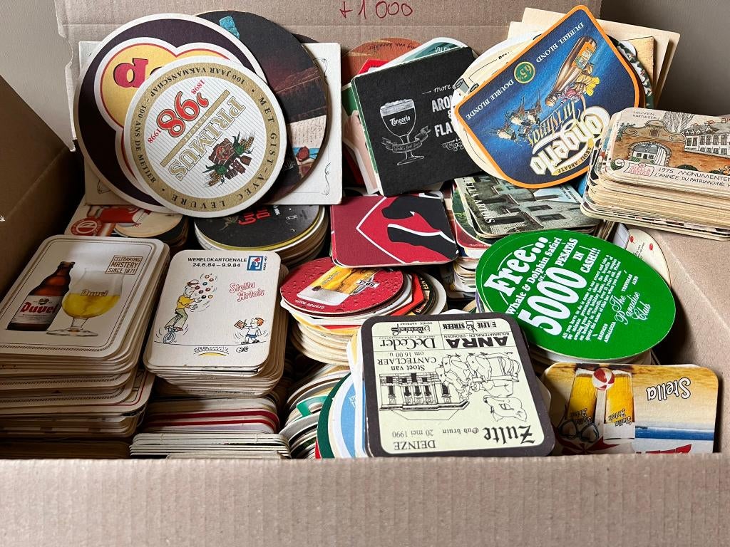 Doos bierviltjes 25, Ophalen of Verzenden, Gebruikt, Viltje(s), Overige merken